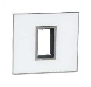 Legrand Arteor Mirror White Cover Plate With Frame, 1 M, 5757 04